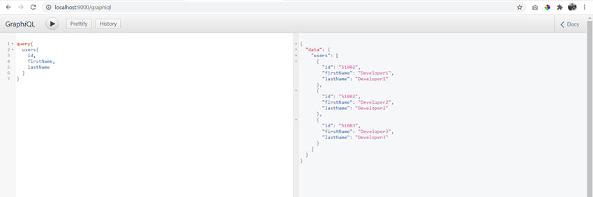 CRUD Operation using GraphQL + NodeJs